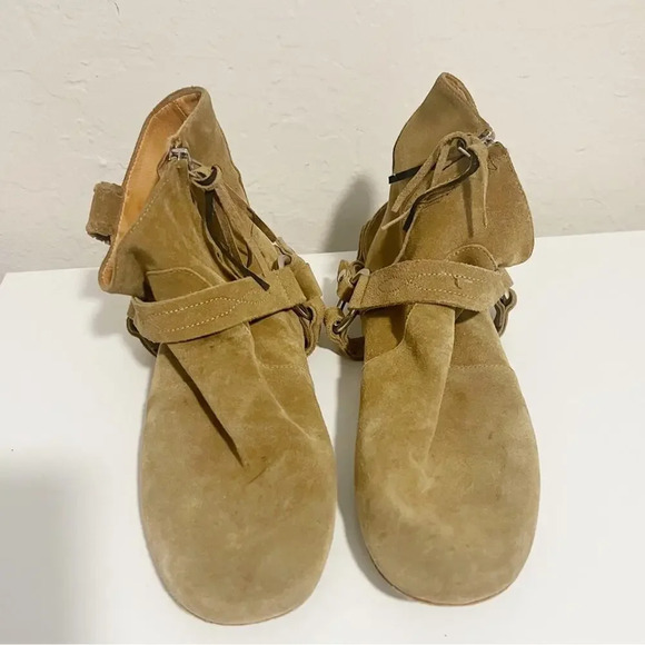 ISABEL MARANT ETOILE Suede Tan Gaucho Ankle Boots size 40 - Picture 4 of 12